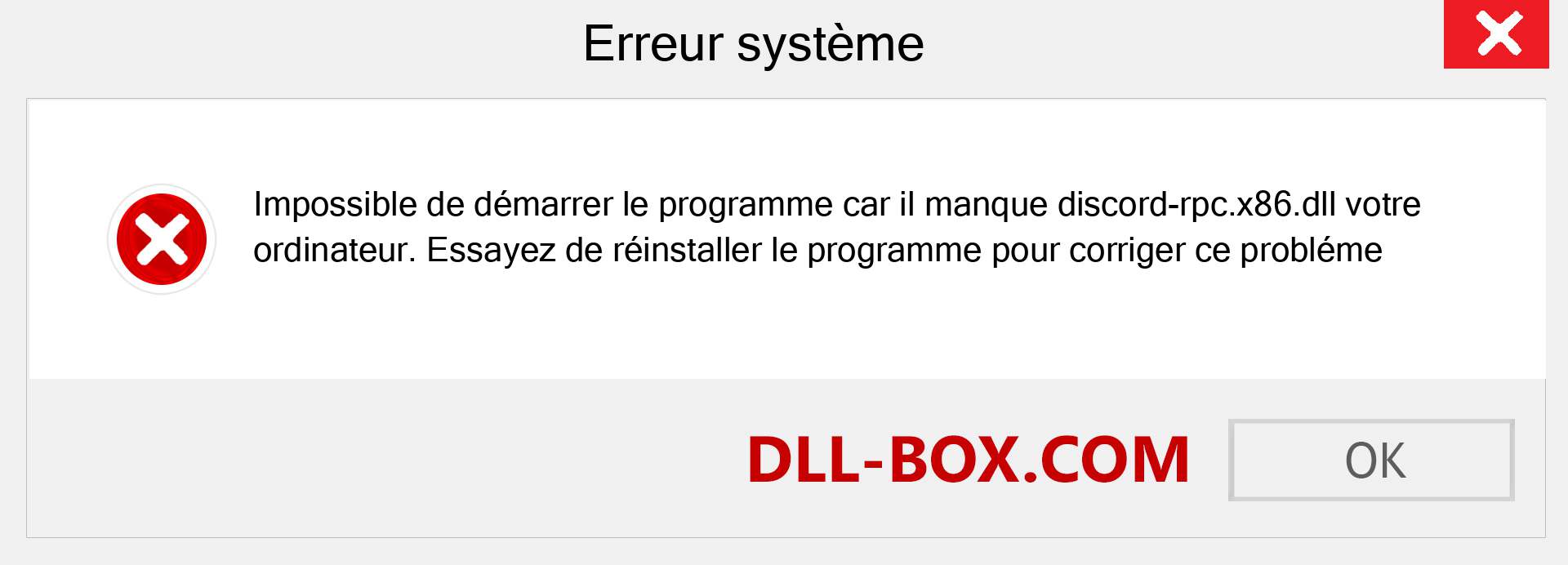 Le fichier discord-rpc.x86.dll est manquant ?. Télécharger pour Windows 7, 8, 10 - Correction de l'erreur manquante discord-rpc.x86 dll sur Windows, photos, images